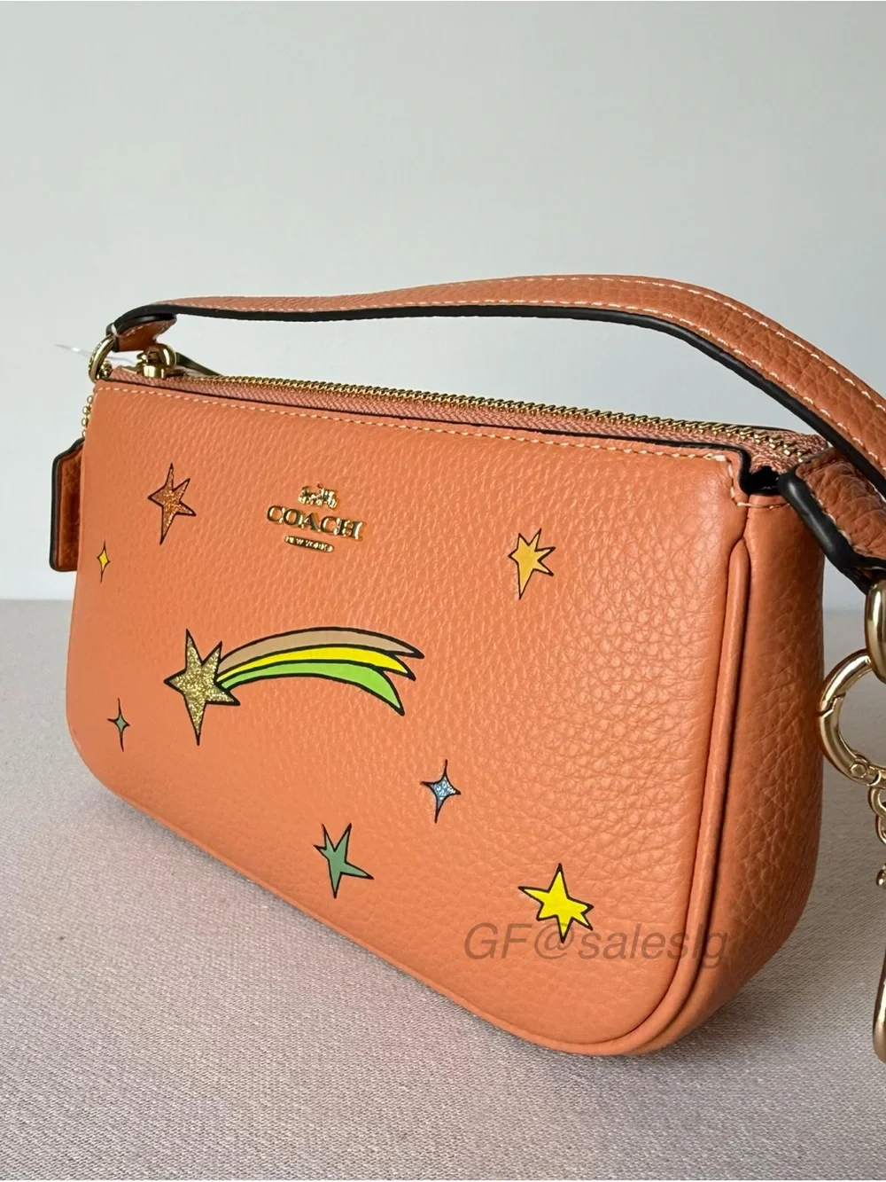 NWT Coach X Observed Nolita 19 Star Print Wristlet Small Bag + Chain Extender